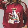Jack Russell Terrier Bookworm Flowers Book Reading Books Raglan Sleeve Sweatshirt Heather Dust Jack Russell Terrier Bookworm Flowers Book Reading Books Raglan Sleeve Sweatshirt Heather Dust