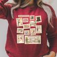 Jane Austen Book Classic Literature Stamp Collage Premium Tri-Blend Raglan Sleeve Sweatshirt Heather Dust