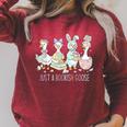 Just A Bookish Goose Bunny Easter Day Reading Book Lover Raglan Sleeve Sweatshirt Heather Dust Just A Bookish Goose Bunny Easter Day Reading Book Lover Raglan Sleeve Sweatshirt Heather Dust