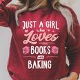 Just A Girl Who Loves Books And Baking Women Raglan Sleeve Sweatshirt Heather Dust