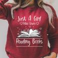 Just A Girl Who Loves Books Book Lovers Raglan Sleeve Sweatshirt Heather Dust Just A Girl Who Loves Books Book Lovers Raglan Sleeve Sweatshirt Heather Dust