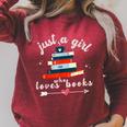 Just A Girl Who Loves Books For Book Worm Lover Raglan Sleeve Sweatshirt Heather Dust Just A Girl Who Loves Books For Book Worm Lover Raglan Sleeve Sweatshirt Heather Dust