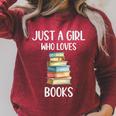 Just A Girl Who Loves Books Bookworm Book Lovers Premium Tri-Blend Raglan Sleeve Sweatshirt Heather Dust