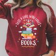Just A Girl Who Loves Books For Bookworm Raglan Sleeve Sweatshirt Heather Dust