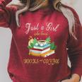 Just a Girl Who Loves Books And Coffee We Need More Caffeine Raglan Sleeve Sweatshirt Heather Dust Just a Girl Who Loves Books And Coffee We Need More Caffeine Raglan Sleeve Sweatshirt Heather Dust