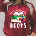 Just A Girl Who Loves Books Lover Bookworm Librarian Reading Raglan Sleeve Sweatshirt Heather Dust