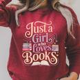 Just a Girl Who Loves Books Reading Lover Aesthetic Raglan Sleeve Sweatshirt Heather Dust