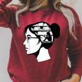 Just a Girl Who Loves Books Reading Silhouette Graphic Raglan Sleeve Sweatshirt Heather Dust