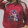 Just A Girl Who Loves Books And Wolves Librarian Teacher Raglan Sleeve Sweatshirt Heather Dust
