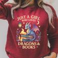 Just a Girl Who Loves Cute Dragons And Books Raglan Sleeve Sweatshirt Heather Dust Just a Girl Who Loves Cute Dragons And Books Raglan Sleeve Sweatshirt Heather Dust