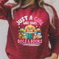 Just a Girl Who Loves Dogs & Books Dog Reading Raglan Sleeve Sweatshirt Heather Dust Just a Girl Who Loves Dogs & Books Dog Reading Raglan Sleeve Sweatshirt Heather Dust