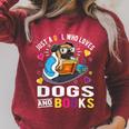 Just A Girl Who Loves Dogs And Books Raglan Sleeve Sweatshirt Heather Dust