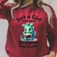 Just a Girl Who Loves Dragons And Books Dragon For Kids Raglan Sleeve Sweatshirt Heather Dust Just a Girl Who Loves Dragons And Books Dragon For Kids Raglan Sleeve Sweatshirt Heather Dust