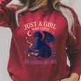 Just a Girl Who Loves Dragons And Books Fantasy Raglan Sleeve Sweatshirt Heather Dust Just a Girl Who Loves Dragons And Books Fantasy Raglan Sleeve Sweatshirt Heather Dust