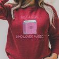 Just a Girl Who Loves Magic Spells Book Raglan Sleeve Sweatshirt Heather Dust