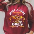 Just a Girl Who Loves Owls Coffe Books Girls Owl Lovers Raglan Sleeve Sweatshirt Heather Dust Just a Girl Who Loves Owls Coffe Books Girls Owl Lovers Raglan Sleeve Sweatshirt Heather Dust