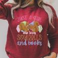 Just A Girl Who Loves Squirrels And Books Reading Squirrel Raglan Sleeve Sweatshirt Heather Dust Just A Girl Who Loves Squirrels And Books Reading Squirrel Raglan Sleeve Sweatshirt Heather Dust