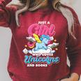 Just A Girl Who Loves Unicorns And Books Animal Reading Raglan Sleeve Sweatshirt Heather Dust