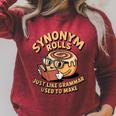 Just Like Grammar Used To Make Bread Book Read Synonym Rolls Raglan Sleeve Sweatshirt Heather Dust Just Like Grammar Used To Make Bread Book Read Synonym Rolls Raglan Sleeve Sweatshirt Heather Dust