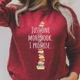 Just One More Book I Promise Bookworm Reading Lover Books Raglan Sleeve Sweatshirt Heather Dust