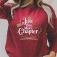 Just One More Chapter Book Lover Bookish Reading Blue Raglan Sleeve Sweatshirt Heather Dust
