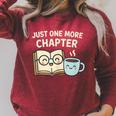 Just One More Chapter Book Lover Reading Coffee Kawaii Raglan Sleeve Sweatshirt Heather Dust