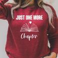 Just One More Chapter Book Reader Reading Graphic Raglan Sleeve Sweatshirt Heather Dust