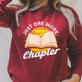 Just One More Chapter Book Reading Bookworm Raglan Sleeve Sweatshirt Heather Dust