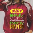 Just One More Chapter Bookworm Book Reading Raglan Sleeve Sweatshirt Heather Dust