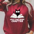Just One More Chapter Cat Love Cat Book Raglan Sleeve Sweatshirt Heather Dust