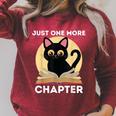 Just One More Chapter Cute Cat Reading Book For Reader Men Women Kids Raglan Sleeve Sweatshirt Heather Dust