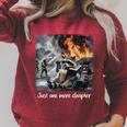 Just One More Chapter Dumpster Raccoon Reading Book Raglan Sleeve Sweatshirt Heather Dust