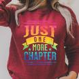 JUST ONE MORE CHAPTER Fun Reading Book Lover Raglan Sleeve Sweatshirt Heather Dust
