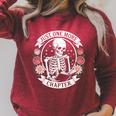 Just One More Chapter Gothic Skeleton Reading A Book Comfort Colors Crop Top Raglan Sleeve Sweatshirt Heather Dust