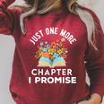Just One More Chapter I Promise Book Lover Worm Nerd Raglan Sleeve Sweatshirt Heather Dust