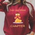 Just One More Chapter Red Book Lovers Bookworms & Readers Raglan Sleeve Sweatshirt Heather Dust