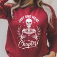 Just One More Chapter Skeleton Reader Halloween Book Lover Raglan Sleeve Sweatshirt Heather Dust Just One More Chapter Skeleton Reader Halloween Book Lover Raglan Sleeve Sweatshirt Heather Dust