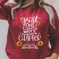 Just One More Chapter Tee Book Lover With Sunflowers Raglan Sleeve Sweatshirt Heather Dust