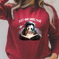Just One More Page Panda Astronaut Space Suite Book Reading Raglan Sleeve Sweatshirt Heather Dust