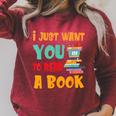 I Just Want You To Read A Book For Men Women T-Shirt Raglan Sleeve Sweatshirt Heather Dust