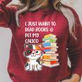 I Just Want To Read Books And Pet My Calico Kitty Cat Raglan Sleeve Sweatshirt Heather Dust