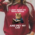 I Just Want To Read Books And Pet My Cat Raglan Sleeve Sweatshirt Heather Dust