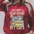 I Just Want To Read Books And Pet Cats Cat Reading Raglan Sleeve Sweatshirt Heather Dust I Just Want To Read Books And Pet Cats Cat Reading Raglan Sleeve Sweatshirt Heather Dust