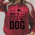 I Just Want To Read Books And Pet My Dog Reading Raglan Sleeve Sweatshirt Heather Dust