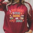I Just Want To Read Books And Pet Dogs Reading Raglan Sleeve Sweatshirt Heather Dust I Just Want To Read Books And Pet Dogs Reading Raglan Sleeve Sweatshirt Heather Dust