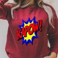 KAPOW Action Super Hero Retro Comic Book Bubble Superhero Raglan Sleeve Sweatshirt Heather Dust KAPOW Action Super Hero Retro Comic Book Bubble Superhero Raglan Sleeve Sweatshirt Heather Dust