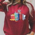 Kawaii Cat Book Ends Library Decor Librarian Raglan Sleeve Sweatshirt Heather Dust Kawaii Cat Book Ends Library Decor Librarian Raglan Sleeve Sweatshirt Heather Dust
