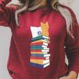 Kawaii Cat Books Tea Coffee Raglan Sleeve Sweatshirt Heather Dust