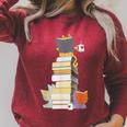 Kawaii Cats Books Coffee Raglan Sleeve Sweatshirt Heather Dust