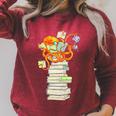 Kawaii Octopus Bookworm Fun Reading Tee For Book Lovers Premium Tri-Blend Raglan Sleeve Sweatshirt Heather Dust